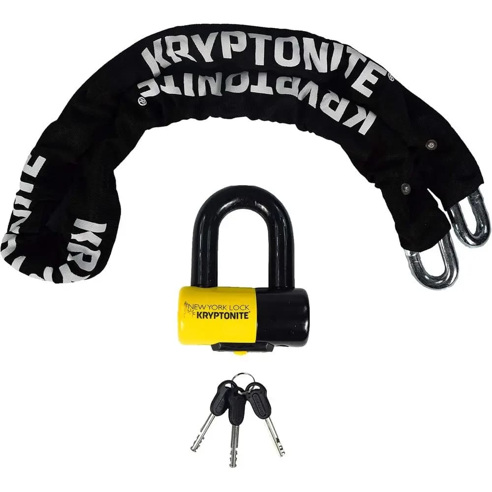 Lucchetto a catena per bici New York Legend 1515, catena in acciaio da 5 piedi (14,5 mm), 6,6 kg, resistente antifurto con chiavi