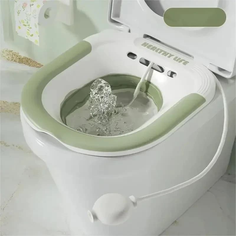 Portable Foldable Ergonomic Toilet Sitz Bath Soaking Basin for Pregnant Women Hemorrhoid Patients Treatment Care