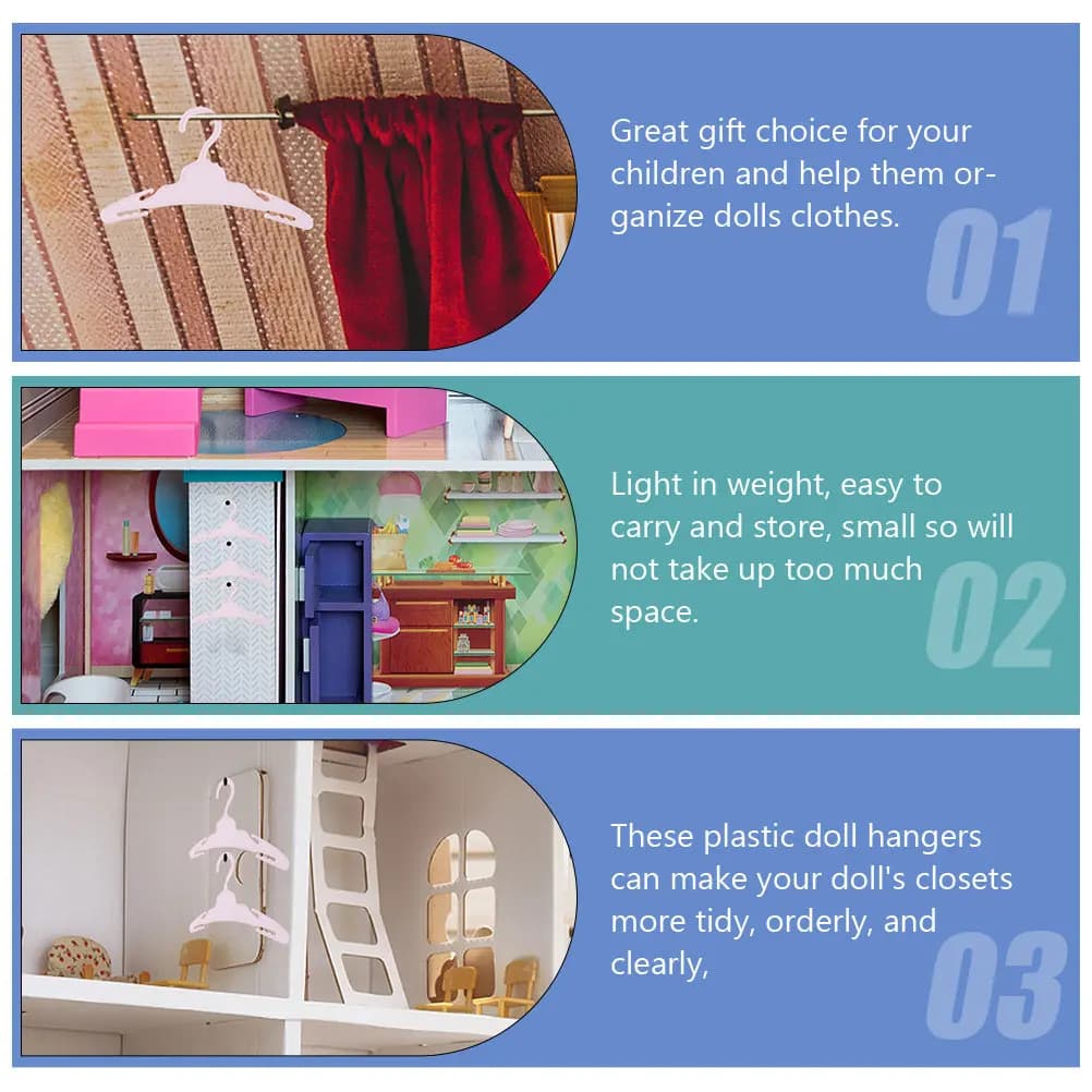 10 Pieces Plastic hanger for Mini Dresses, Armadio Organization, Small, Lightweight, Portals, Space Saving