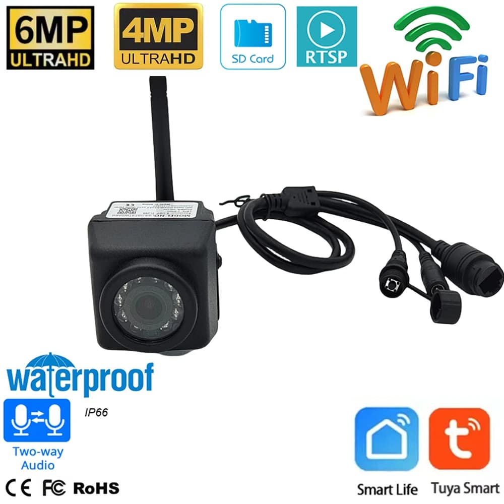 6MP 4MP 2K Tuya Smart Mini Wireless WiFi IP Camera Gabbia per uccelli di piccole dimensioni Nido di uccello esterno Sicurezza domestica CCTV Video sorveglianza