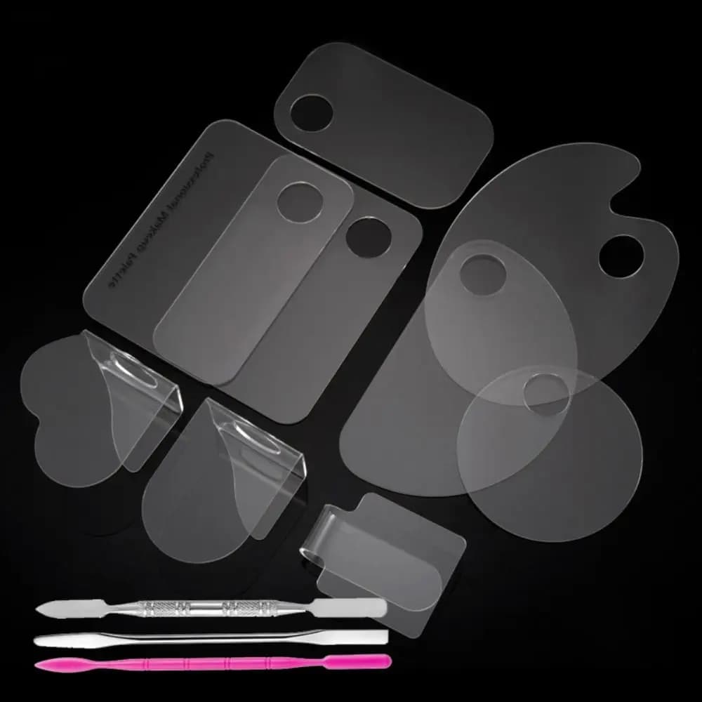 Piastra Strumenti per manicure Smalto per unghie Misto con spatola Asta Piastra per miscelazione Tavolozza per nail art Tavolozza per trucco Fondotinta Vassoio per miscelazione