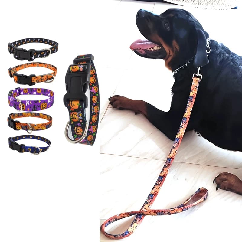 Collare per cani di Halloween guinzaglio per cani collari per cani da vacanza guinzaglio per cani collare per animali domestici guinzaglio per cani di piccola taglia media grande