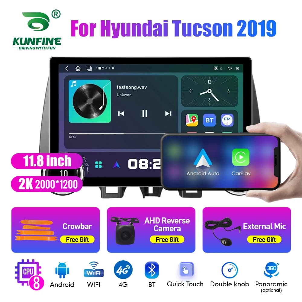 11.8 pollici 2K Doppi Manopole 2 Din Autoradio Per Honda Tucson 2019 Autoradio DVD Lettore Video Multimediale Android Auto Carplay