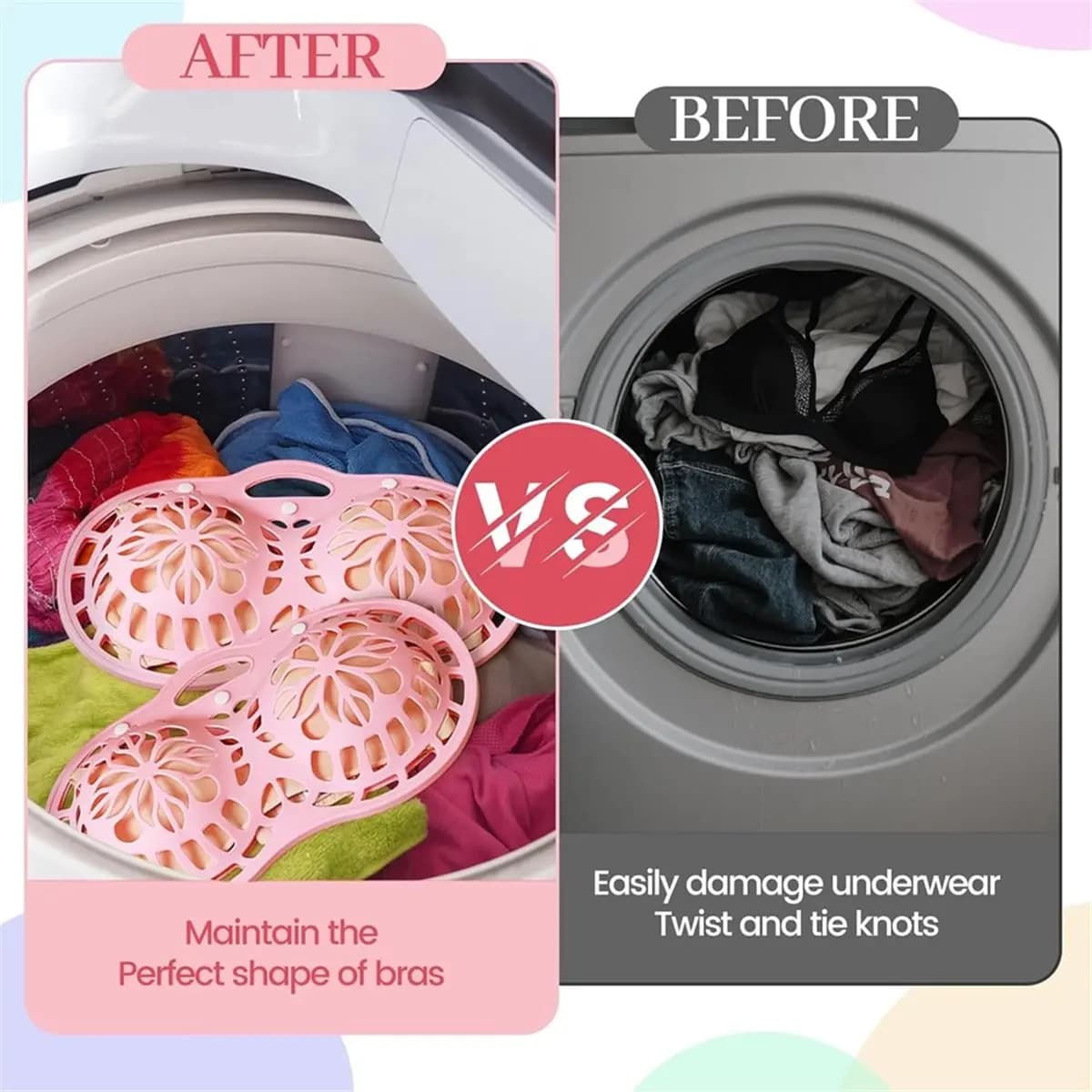 2026 Trend Silicone Bra Washing Bag, Anti Deformation Wash Bag, Reusable Bra Laundry Bags for Washing Machine and Dryer