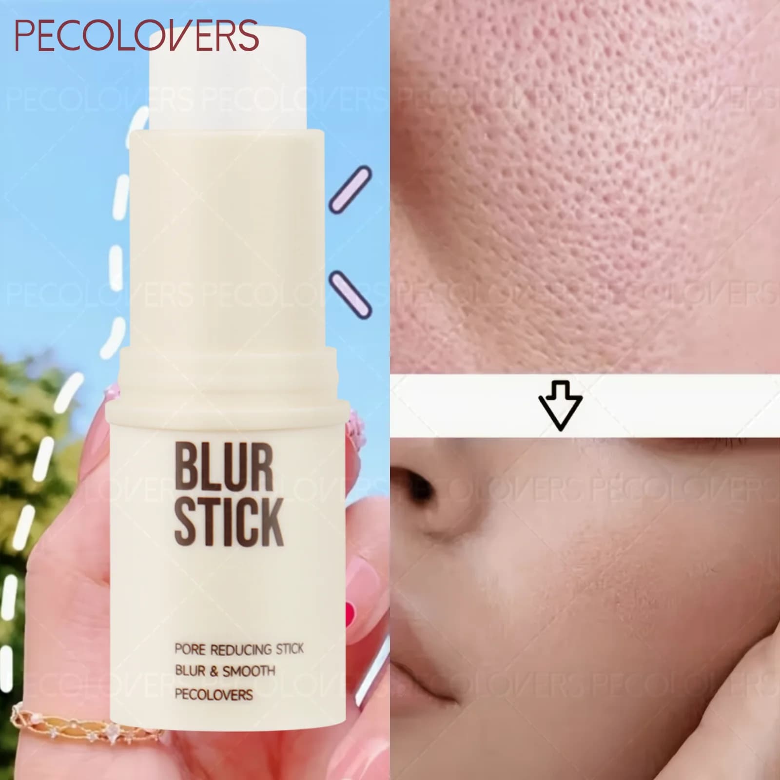 1PC Transparent Invisible Pore Concealer Stick-Soft Texture, Mild Formula, Provides Long-lasting, Smooth and Flawless Skin Tone