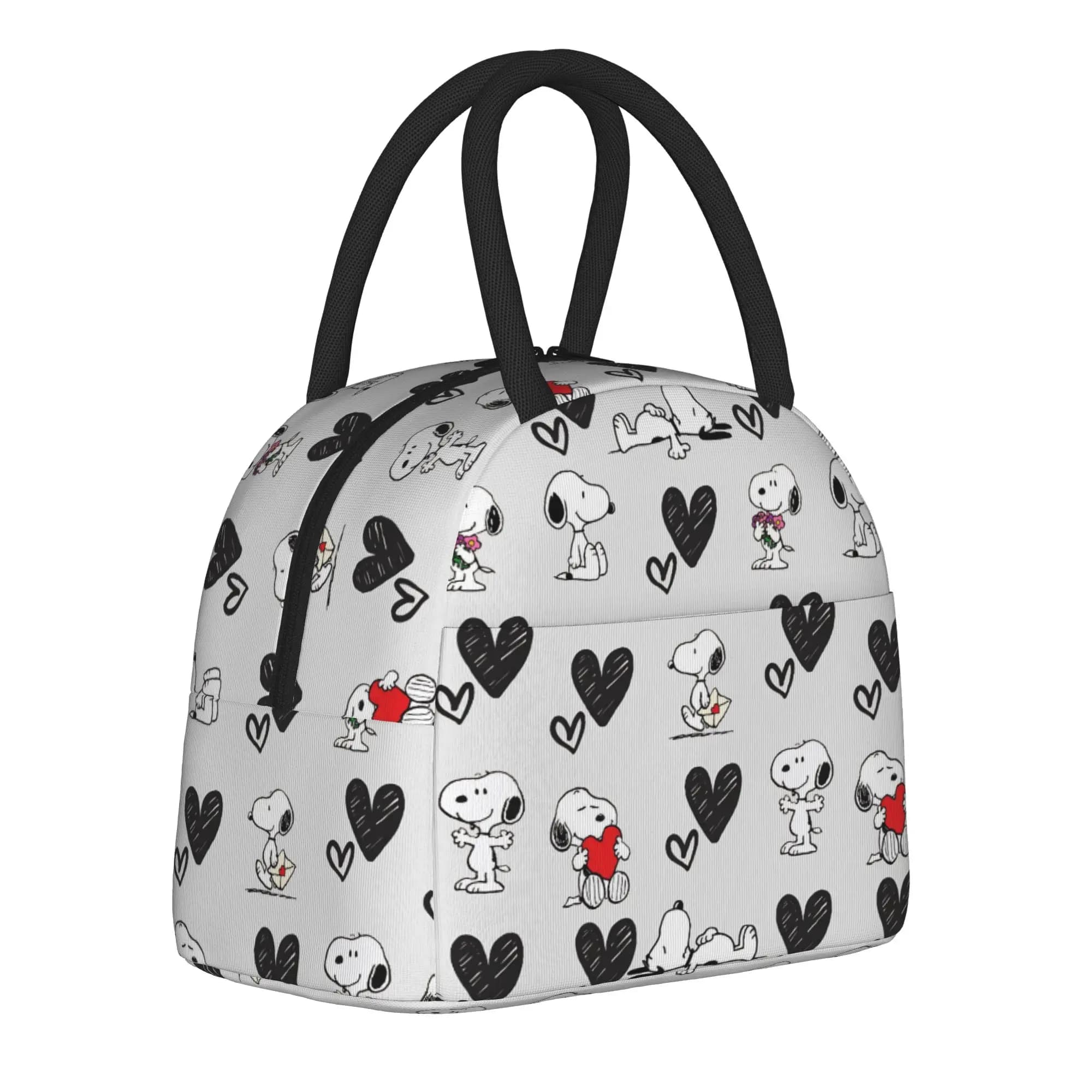 Borsa Termica Portatile per il Pranzo con Design Snoopy, Contenitore per Pasti a Forma di Cuore, Borsa Frigo per Ufficio e Picnic