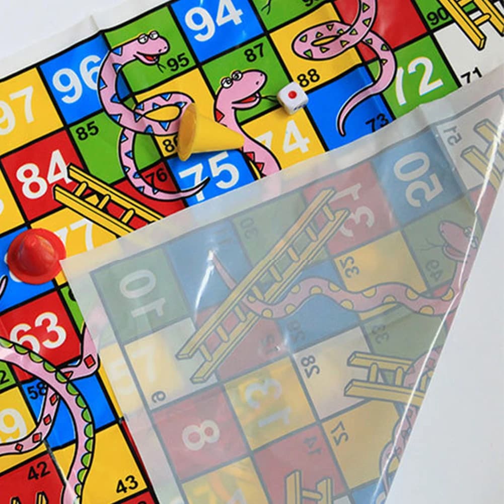 Divertenti giochi per feste in famiglia Scaletta per serpenti Set di scacchi di volo Gioco da tavolo portatile in carta per bambini Bambini Adulti