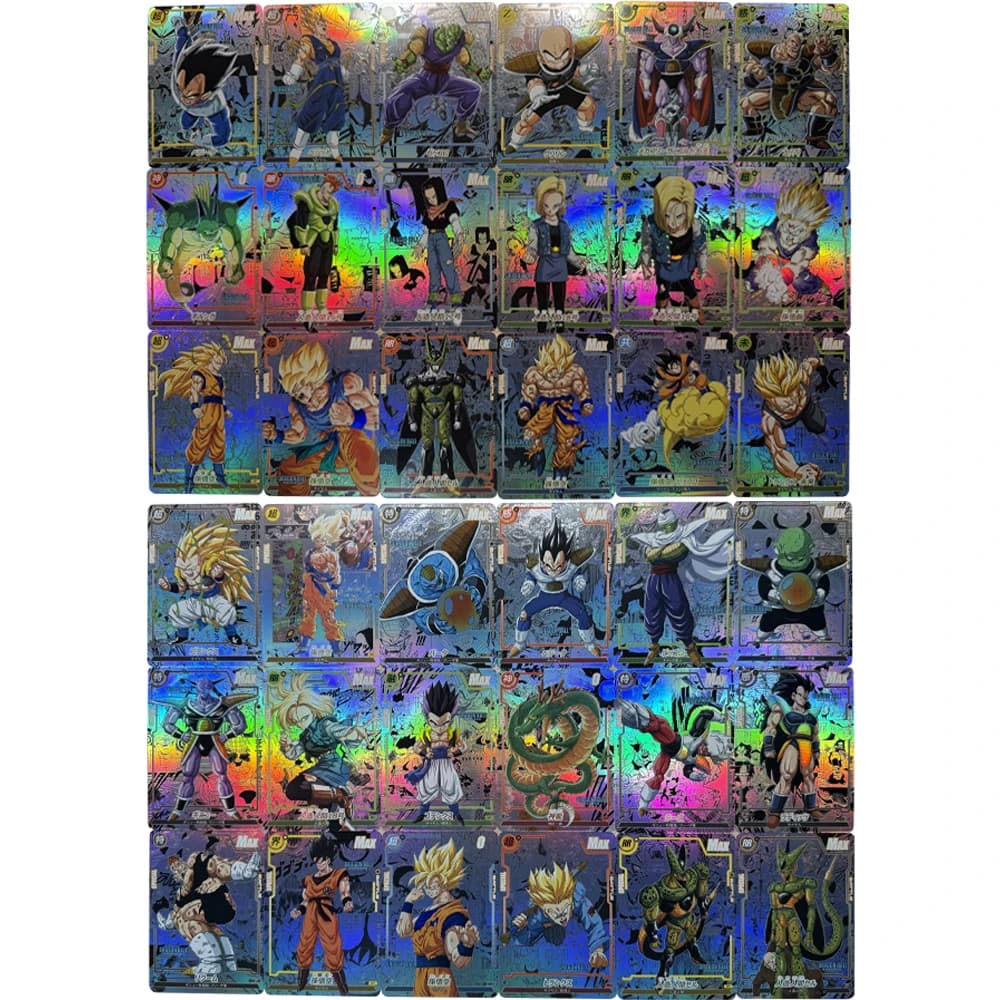 FAI DA TE Anime Dragon Balls TCG Collezione di Carta Son Goku Bardana Son Gohan Chichi Manga Carta Rifrattiva Colore Flash Regali Per Bambini Giocattolo