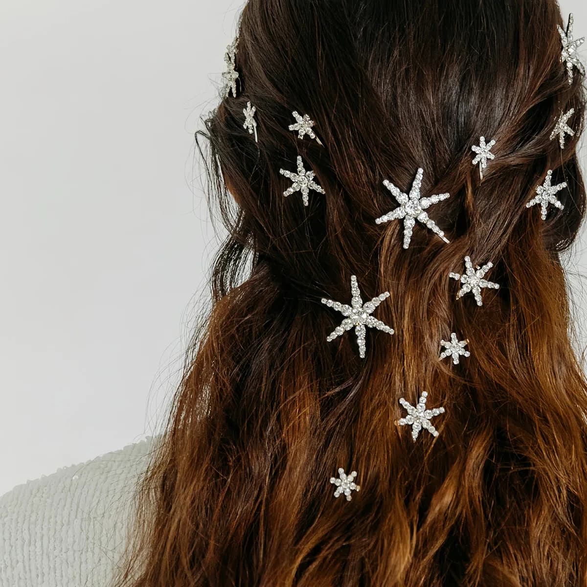 5 pezzi gioielli moda sposa accessori per capelli quattro stagioni capelli in lega fiocco di neve copricapo donna set di forcine tempestate di diamanti