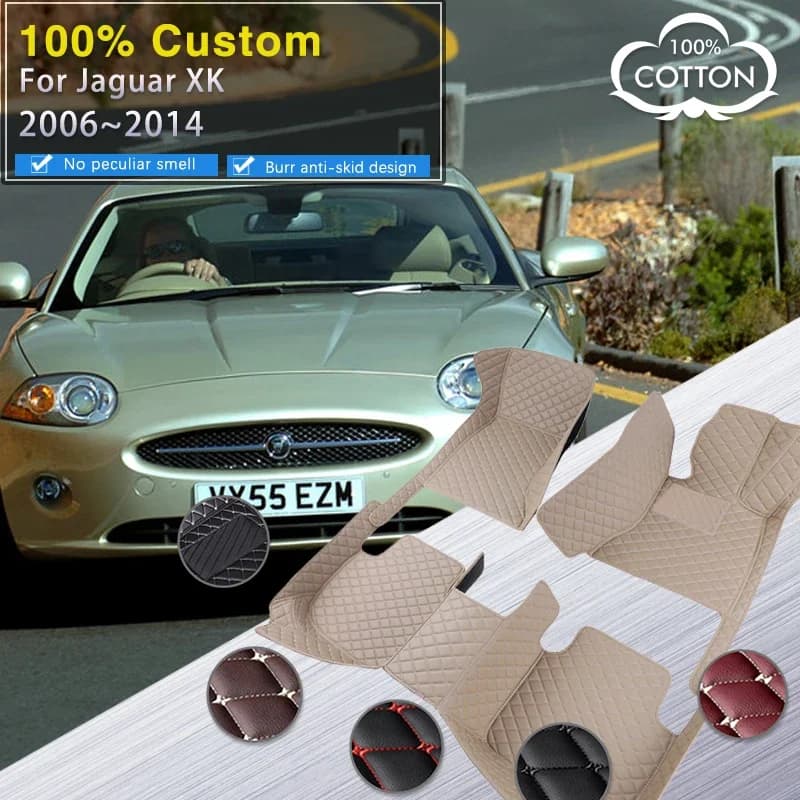 3D RHD Car Mats for Jaguar XKR 2006 ~ 2014 Heavy Duty Leather Mat Anti Dirty Mats Car Parts Car Accessories
