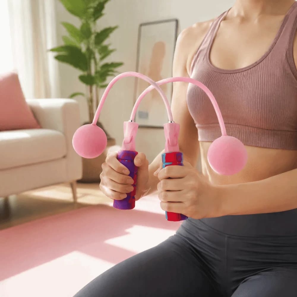 Convenient Cordless Design Weighted Jump Rope Weighted Handle Adjustable Length Skipping Rope Adjustable Rope Workout Exercise