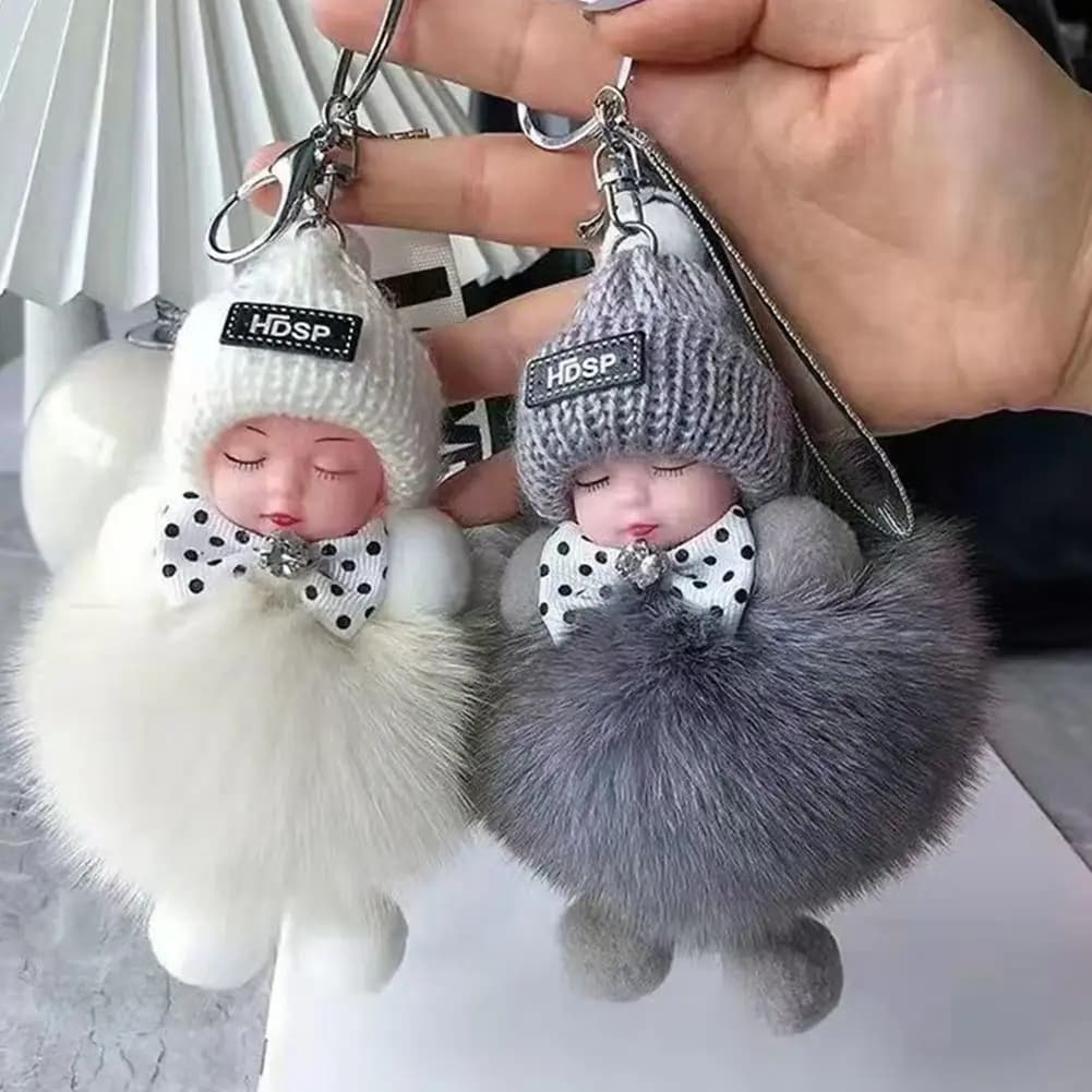 1 Piece Keyring with Sleeping Baby, Soft and Heavy Pendant for Bag, Decoration for Backpack, Gift for Women and Girls, New