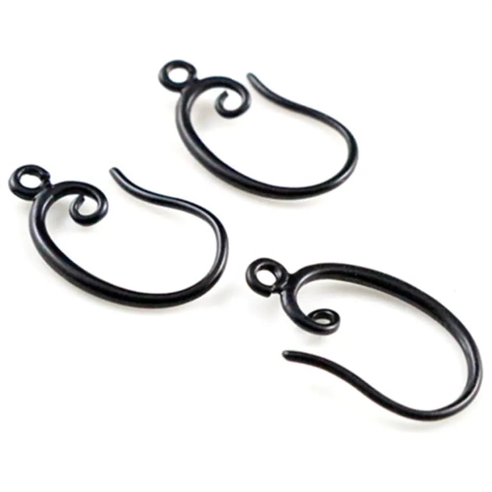 10pcs ( 5pair) 19x11mm Black Colors Plated FashionEar Hooks Earring Wires for Handmade Women Fashion Jewelry Earrings-L3-37