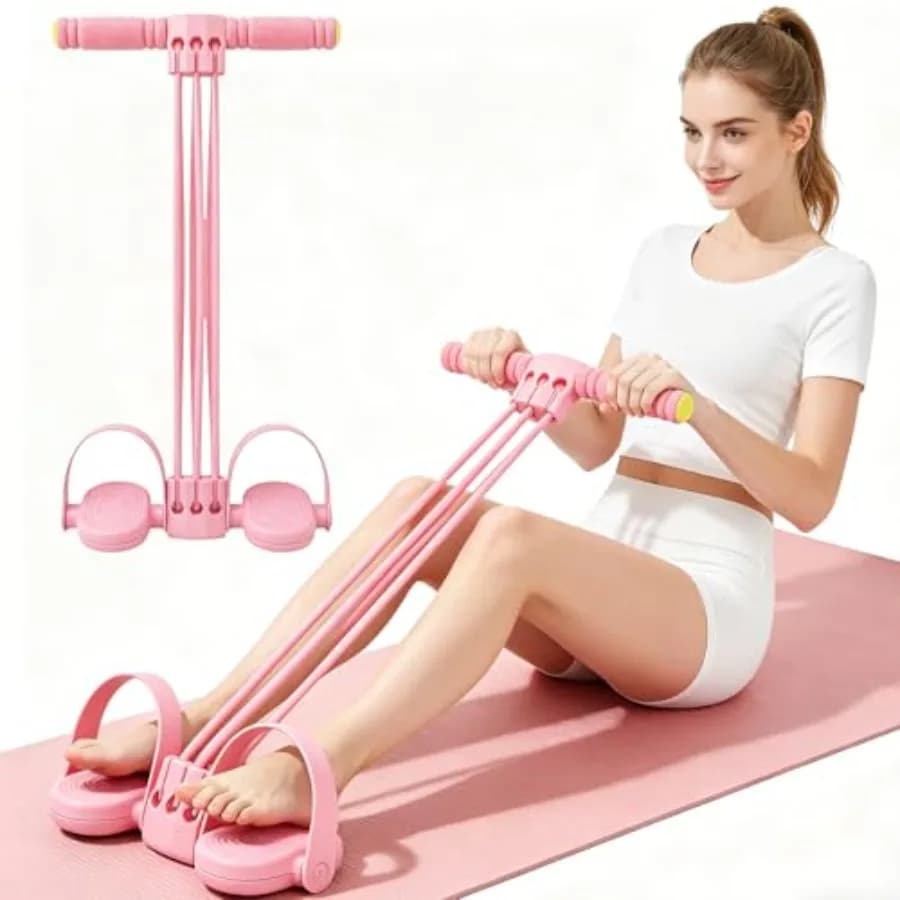 Fascia di Resistenza a Pedale Migliorata con Maniglia, Fascia Elastica Multifunzione a 6 Tubi per Yoga, Attrezzatura per Allenamento Domestico, Devi