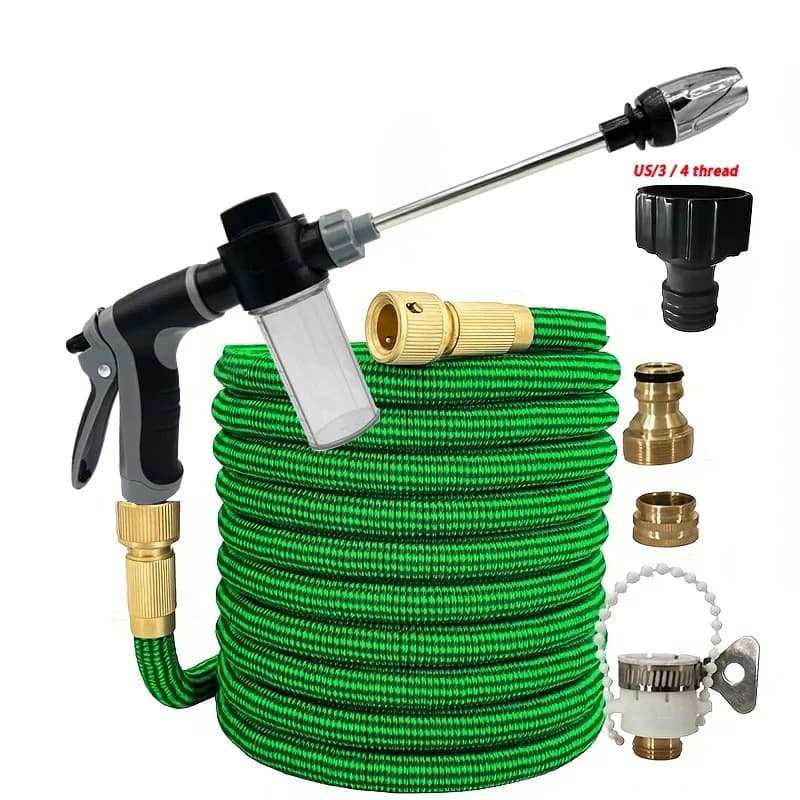 Garden telescopic pipe for car washing, foam gun with standard American 3/4 inch connector