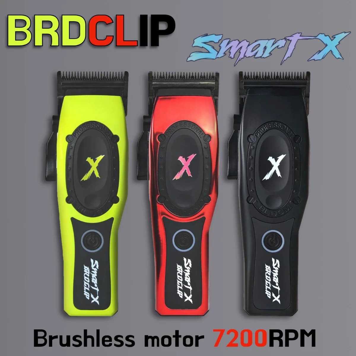 BRDCLIP Tagliacapelli Elettrico Professionale BRD 8198 Tagliacapelli Motore Brushless 7200RPM DLC Lama 3200mAh Barbiere Macchina