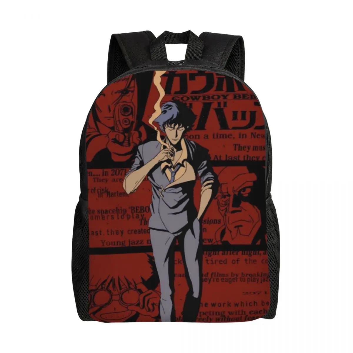 Zaino Personalizzato Cowboy Bebop Anime per Donne e Uomini, Borsa alla Moda per College e Scuola, Borse Cartoon Manga