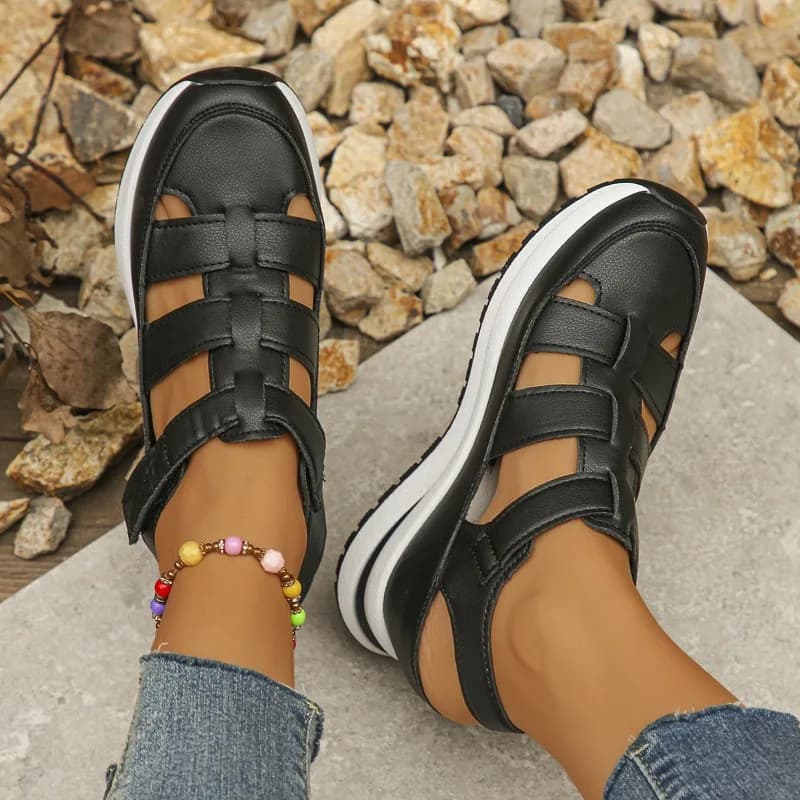 Sandali Donna Taglia Grande 44 Estivi 2026 Nuovi Sandali con Zeppa Romana Scarpe Donna con Plateau Sandali Donna con Velcro Nuove Scarpe Bianche