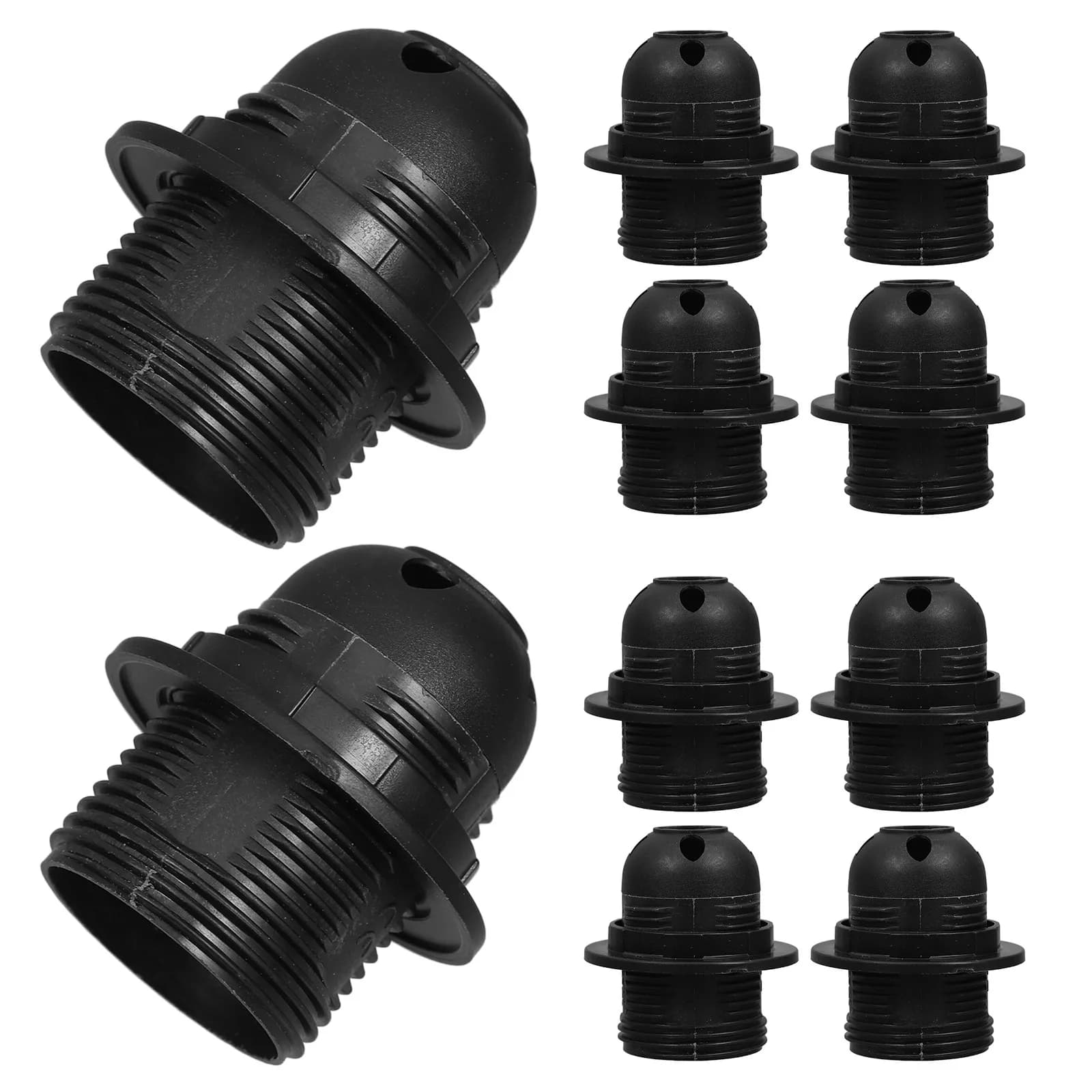 10Pcs E27 Threaded Lamp Holder Large Clip Light Socket Replacement for Desk Pendant Lamps Household Light Socket Adapter