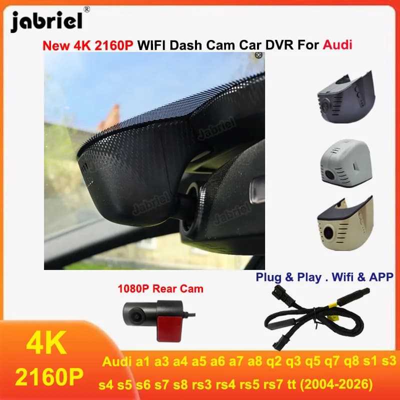 4K 2160P Wifi Car Dvr for audi a3 a4 a5 a6 a7 a8 q2 q3 q5 q7 q8 rs t b5 b6 b7 b8 b9 c5 c6 c7 8p 8v Dash Cam Rear camera 4K