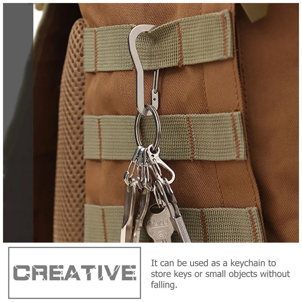 10Pcs Mini Key Buckles Zinc Alloy Strong Outdoor Keychain Elastic Hanging Buckles for Camping Hiking Cycling Travel