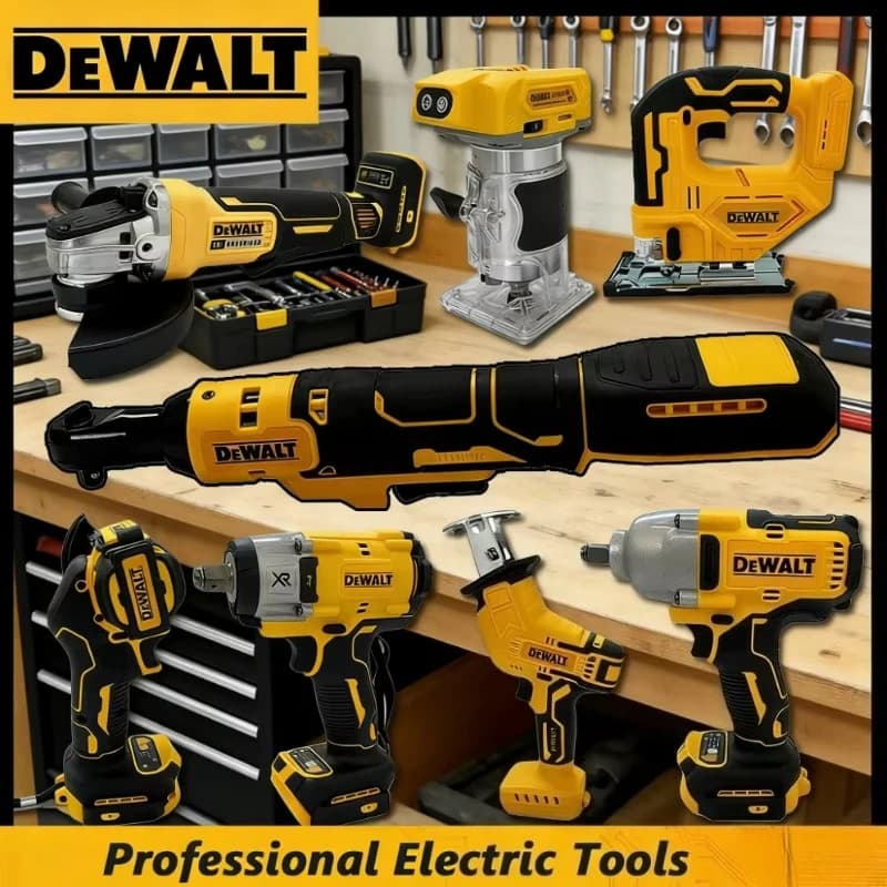 DeWalt Cordless Brushless Angle Grinder Cutter Electric Wrench, Polisher, Air Pump, Heat Gun Multifunctional For 18V Battery