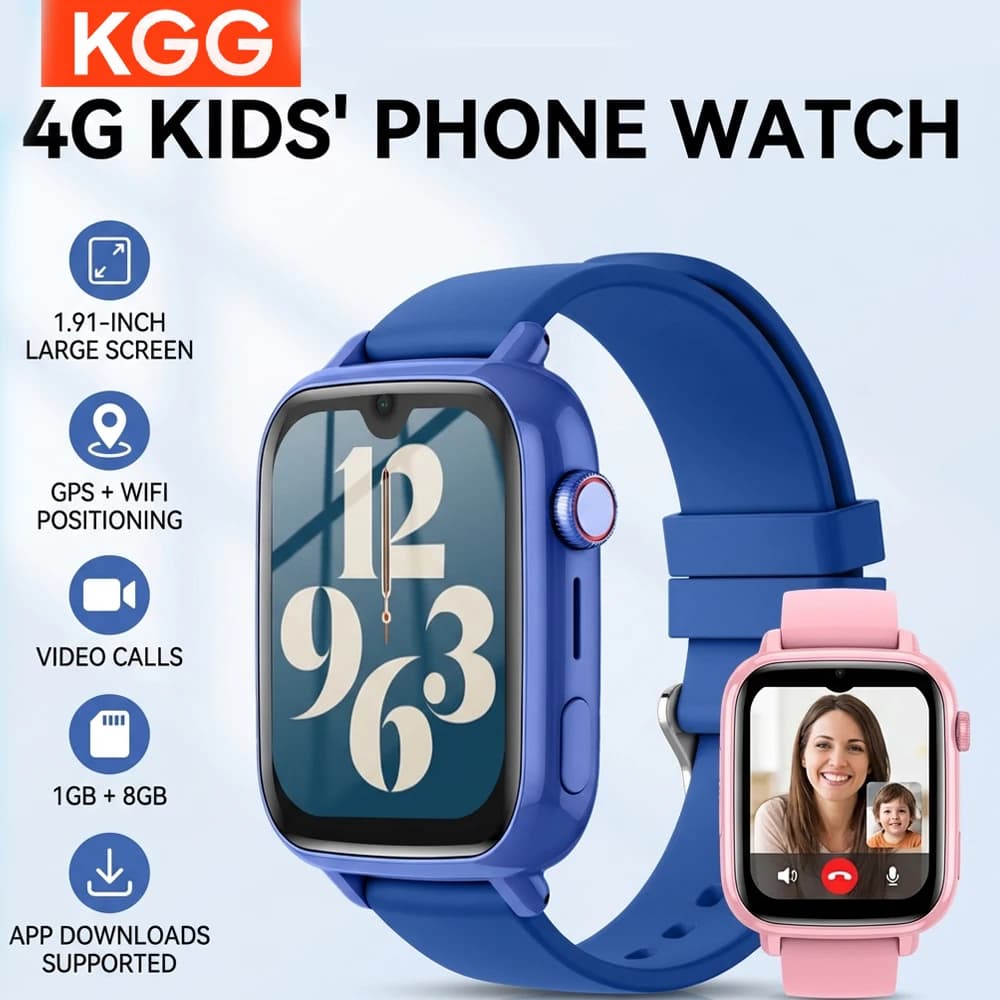 Smartwatch per Bambini Android con 4G GPS WiFi, Localizzazione, Video, Chiamata Bidirezionale, SOS, Download App, Orologio Telefono con Scheda SIM, Regalo Ideale
