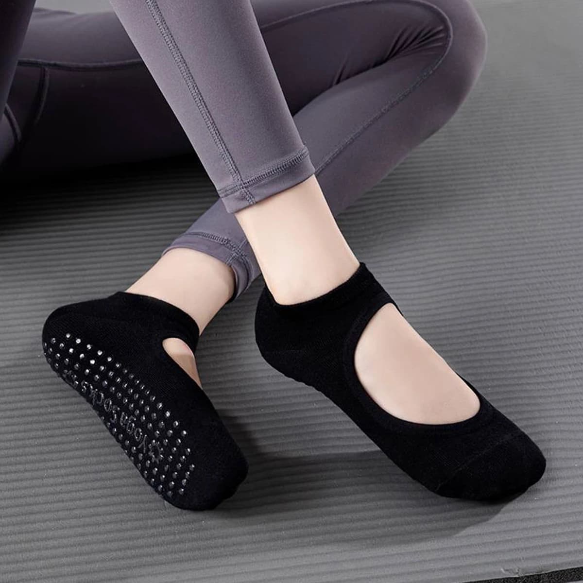 Women's Anti-slip Yoga Socks – Socks with Open Toe, Breathable Ballet Style, Anti-slip for Pilates and Barre Spring Summer