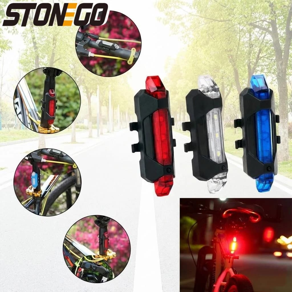 Luce Posteriore LED Ricaricabile USB Impermeabile per Bicicletta, Luce di Sicurezza per Mountain Bike, Accessorio per Ciclismo