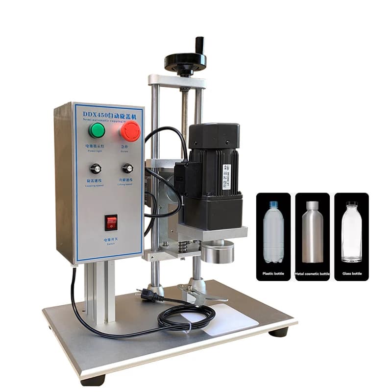 Macchina Automatica Elettrica per Tappatura Bottiglie 220V, per Vetro e Plastica, Succhi, Vino, Acqua, Larghezza Bottiglia 10-50mm