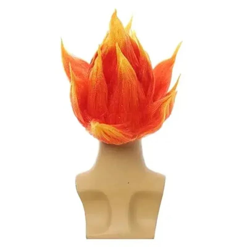 Nuova parrucca di fuoco con cravatta Elegante parrucca di fiamma Ombre arancione Parrucca del costume Festa di Halloween Cosplay Parrucca a spillo di fuoco vcdbrf2025
