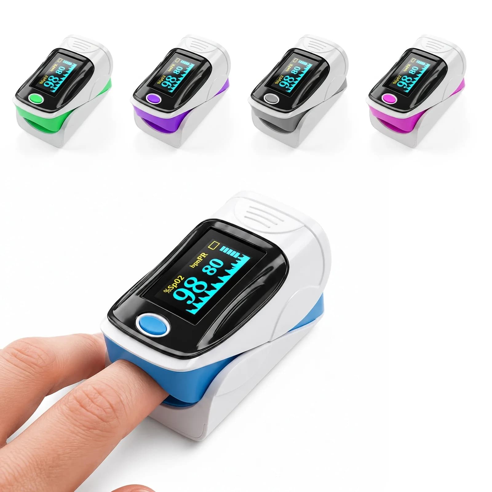 Fingertip Pulse Oximeter SpO2 Monitor with OLED Display, Blood Oxygen Saturation & Heart Rate Tester, Portable Home Health Care