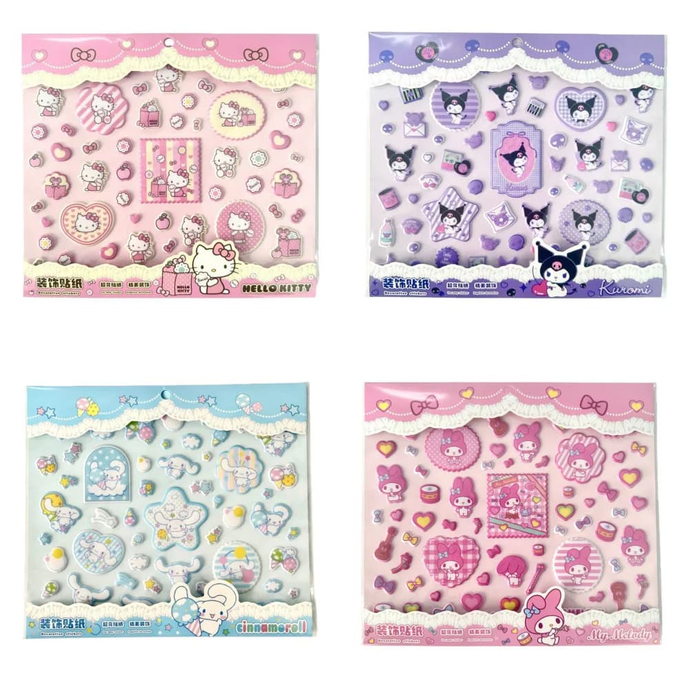 Adesivi Originali Sanrio Hello Kitty, Materiali Decorativi Cartoon Kuromi Melody per Telefoni, Chitarre, Tazze, Laptop, Regalo per Ragazze