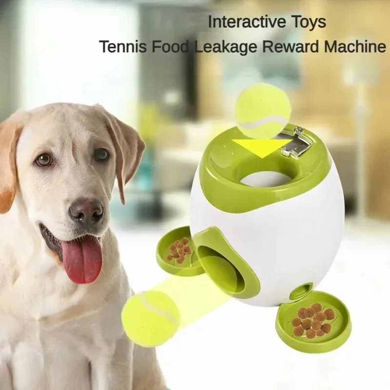 2 in 1 giocattolo interattivo per animali domestici per cani lanciatore di palline da tennis lancio automatico macchina da ricompensa per addestramento divertente macchina per l'alimentazione forniture per animali domestici