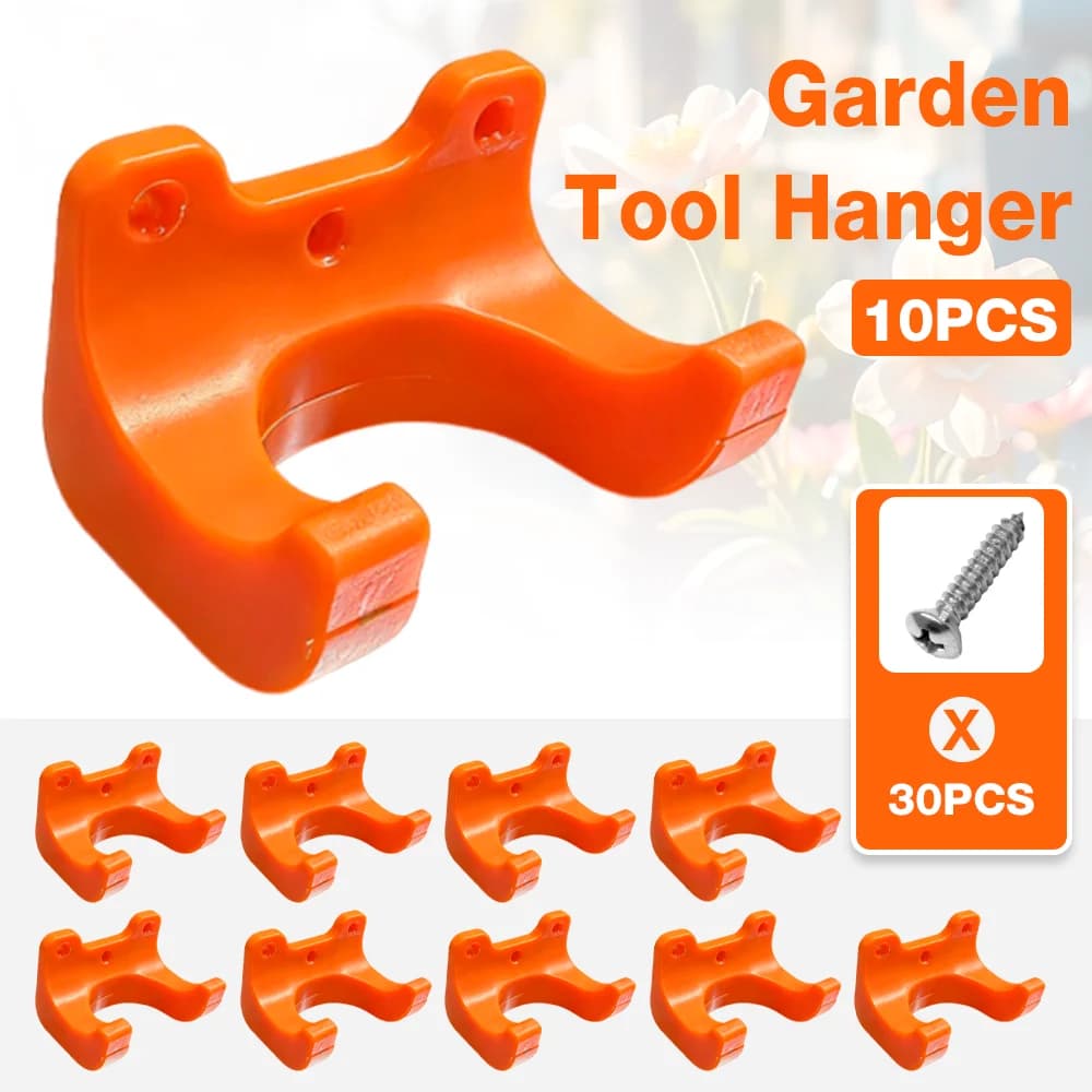 5/10 pezzi di ganci per attrezzi da giardinaggio, diametro 35 mm, staffa di fissaggio a parete con vite, per scope, pale, rastrelli e zappe, organizer per attrezzi da giardino in garage.