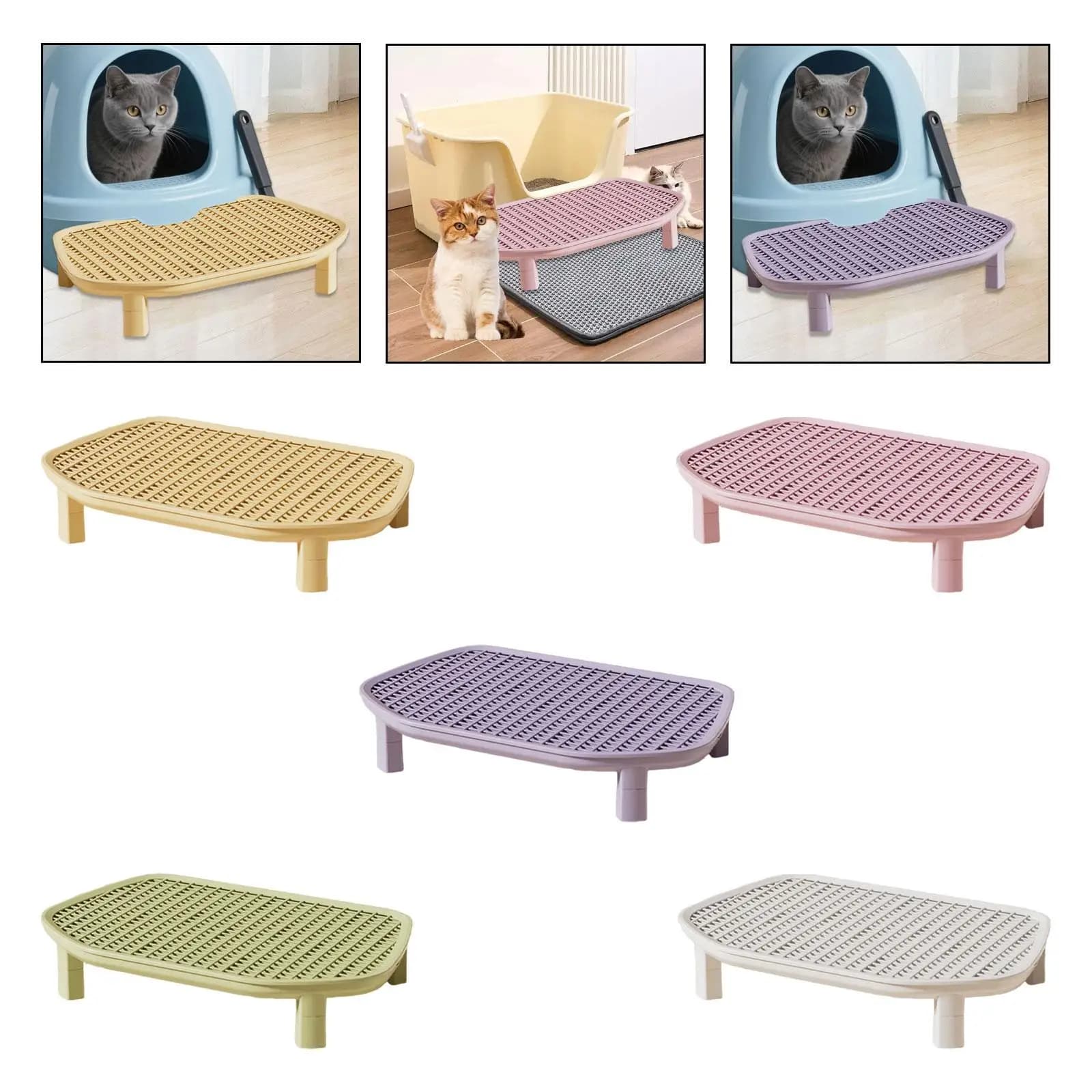 Cat Litter Box Step Thickened Mesh Litter Trapper Nonslip Footboard for Cat Cabinet and Indoor Cat Supplies