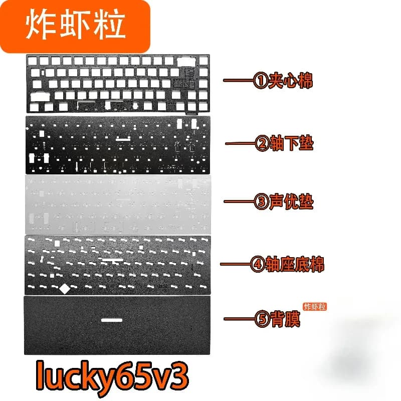 Pacchetto Audio WEIKAV Lucky65v3, Tastiera Wireless Personalizzata con Pad in Cotone PORON, Accessori per Tastiera Meccanica da Gioco