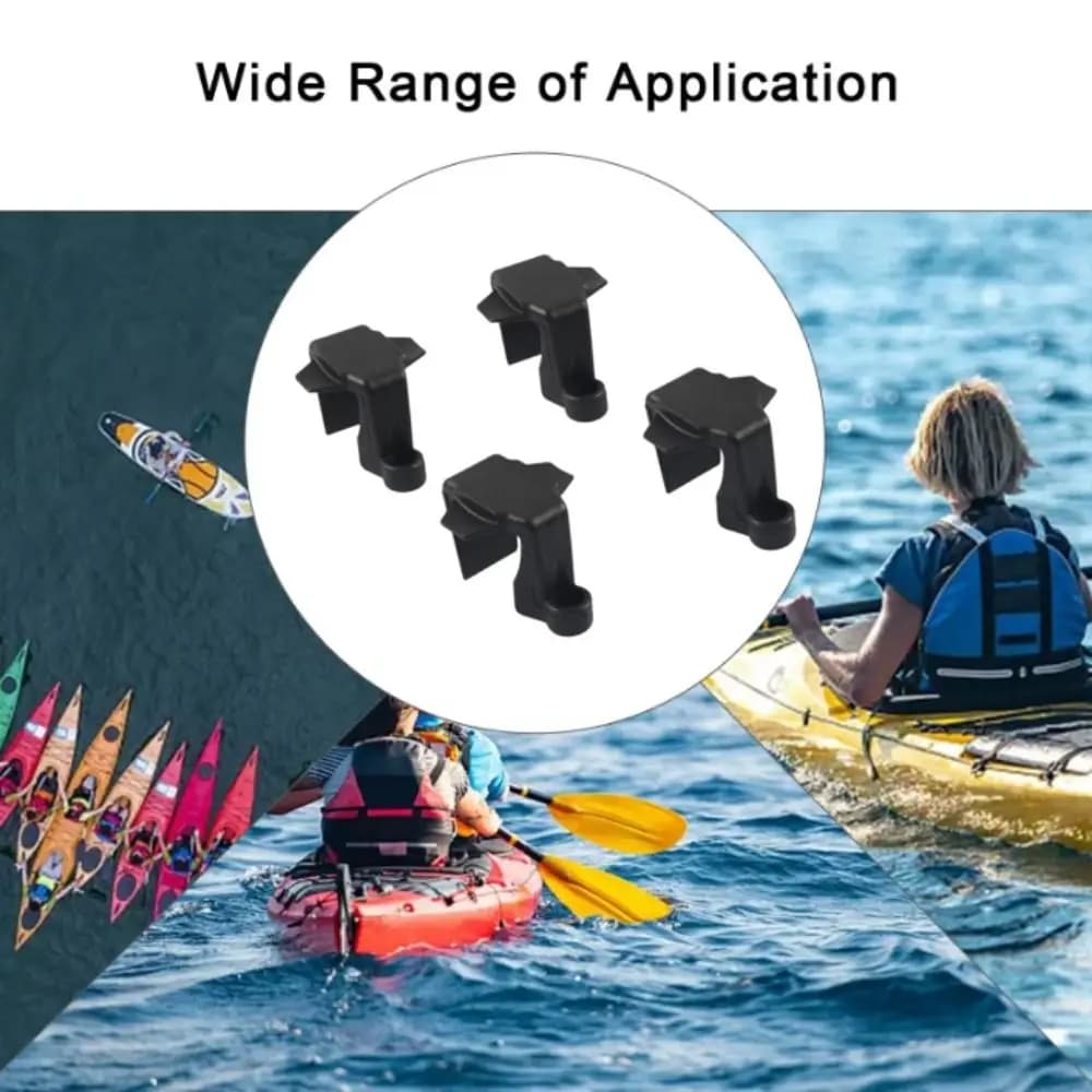 Clip per Parabordi Nautici Resistenti ai Raggi UV, Gancio Quadrato in Nylon Nero per Corde, Fissaggio Sicuro e Regolabile per Ormeggio