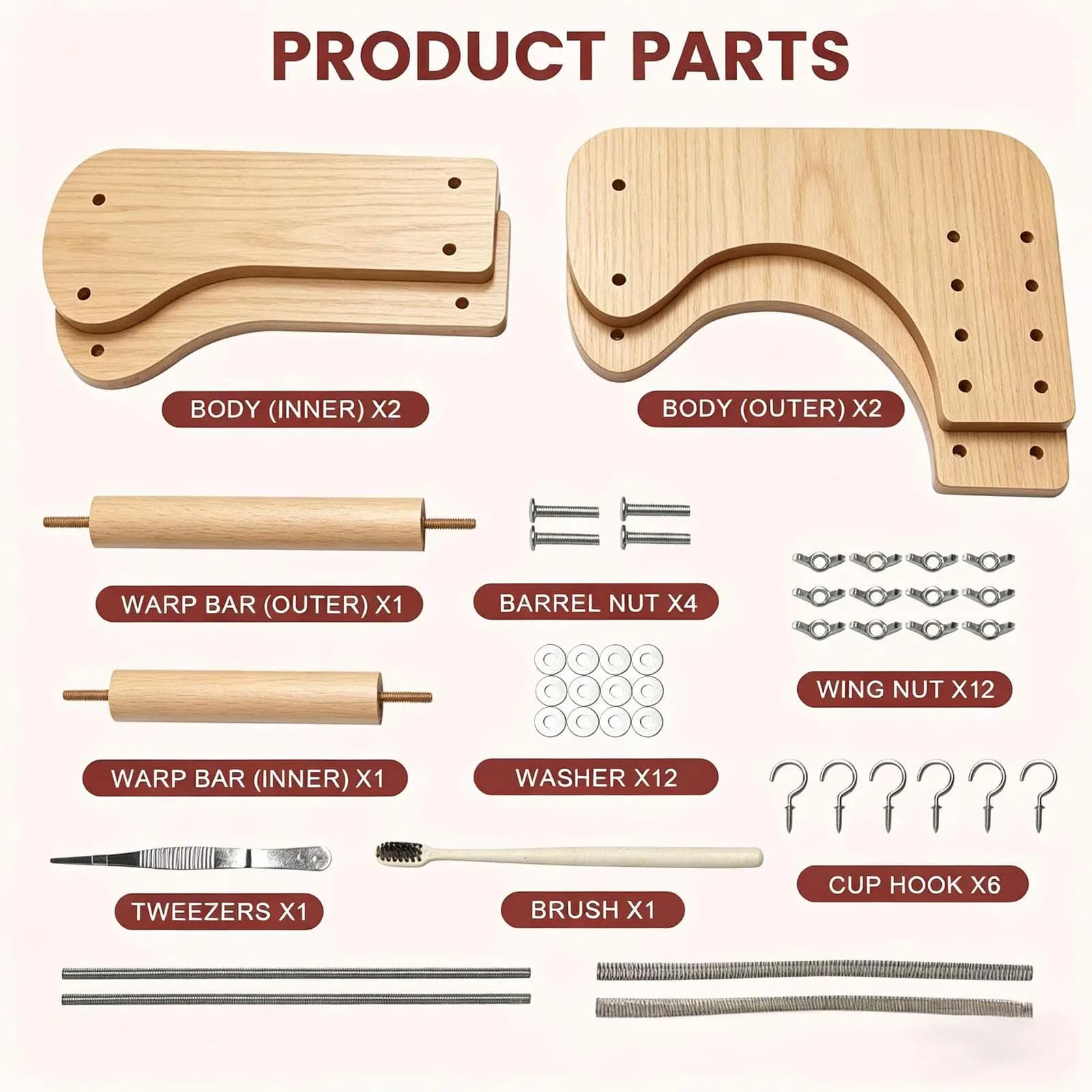 Bead Loom with Angled Design Wood Beading Supplies Jewelry Making Tool for Accessories to Make Bracelets