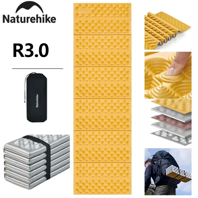 Naturehike Troues R 3.0 Tappetino per nido d'uovo quadrato pieghevole leggero e portatile Tappetino da picnic per pesca da campeggio addensato da 2,5 cm