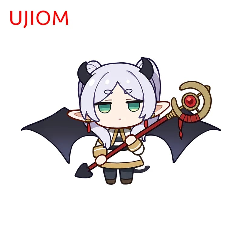 UJIOM Devil Frieren Kawaii Wall decal Funny Meme Skateboard Fishing equipment Decalcomanie box Soul Home Decor Custom Print