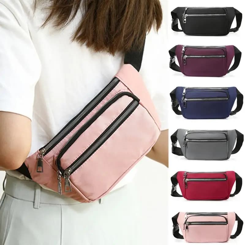 Marsupio da donna alla moda in tessuto Oxford - Marsupio per telefono con cerniera per viaggi sportivi