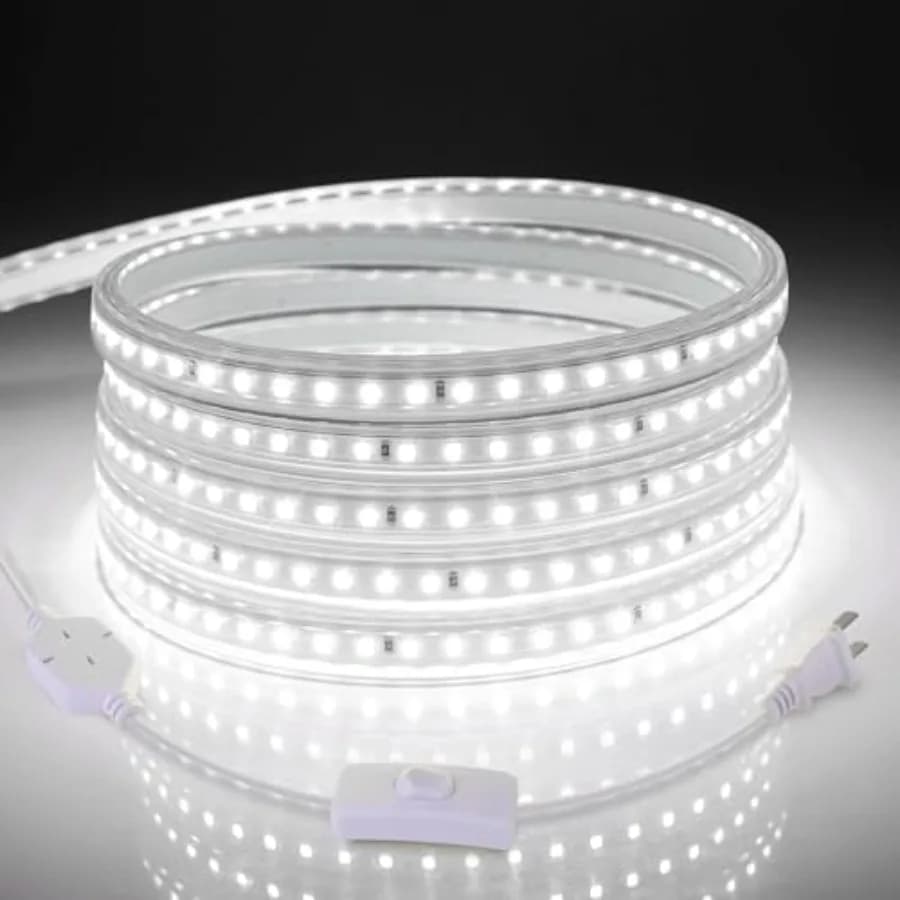 LED Strip Lights, 240 LEDs, 6500K Cool White, Waterproof Indoor and Outdoor Rope Lights for Room, Garden, Patio, Kitchen, Bedro