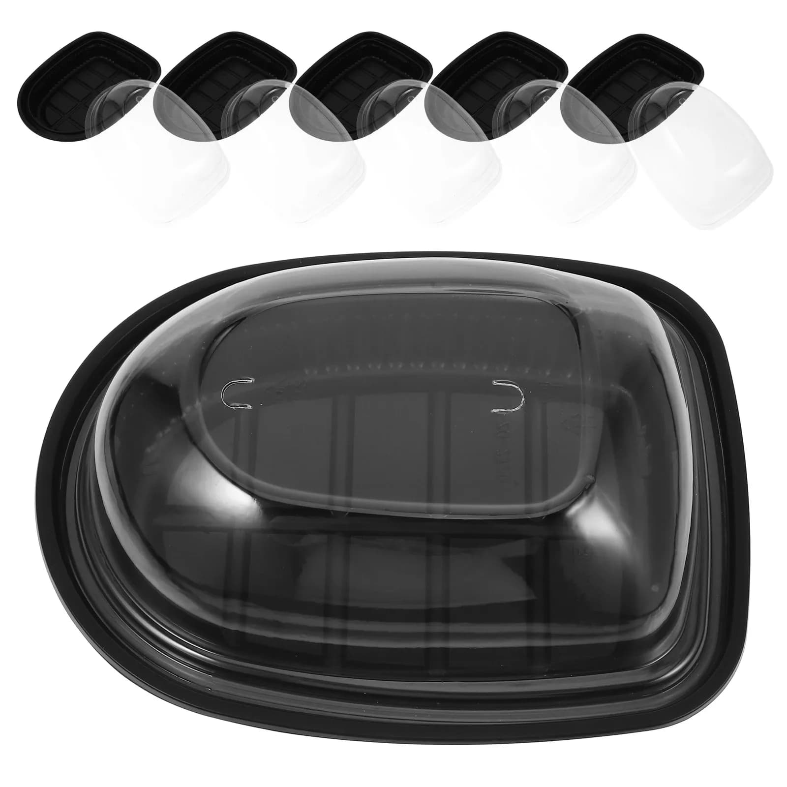 Set di 6 Contenitori in Plastica per Alimenti, Scatole Trasparenti Sigillate per Sandwich, Contenitori Usa e Getta per Asporto Ristorante