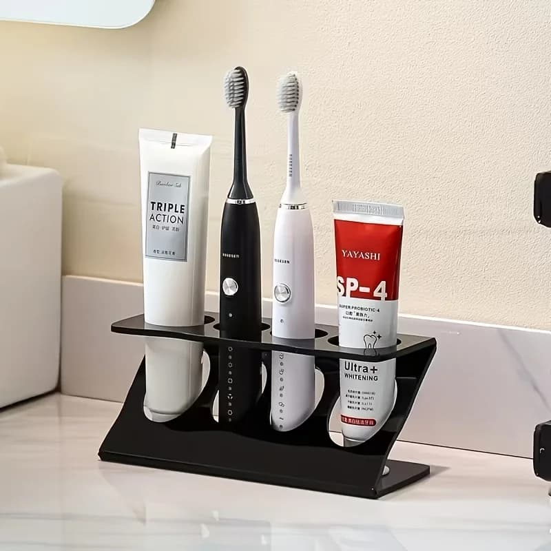 Multifunctional Bathroom Storage Rack with Toothbrush Holder, Multifunctional Draining Rack for Storage and Organization, Bathroom and Kitchen Countertop Storage Organizer, Stylish and Practical