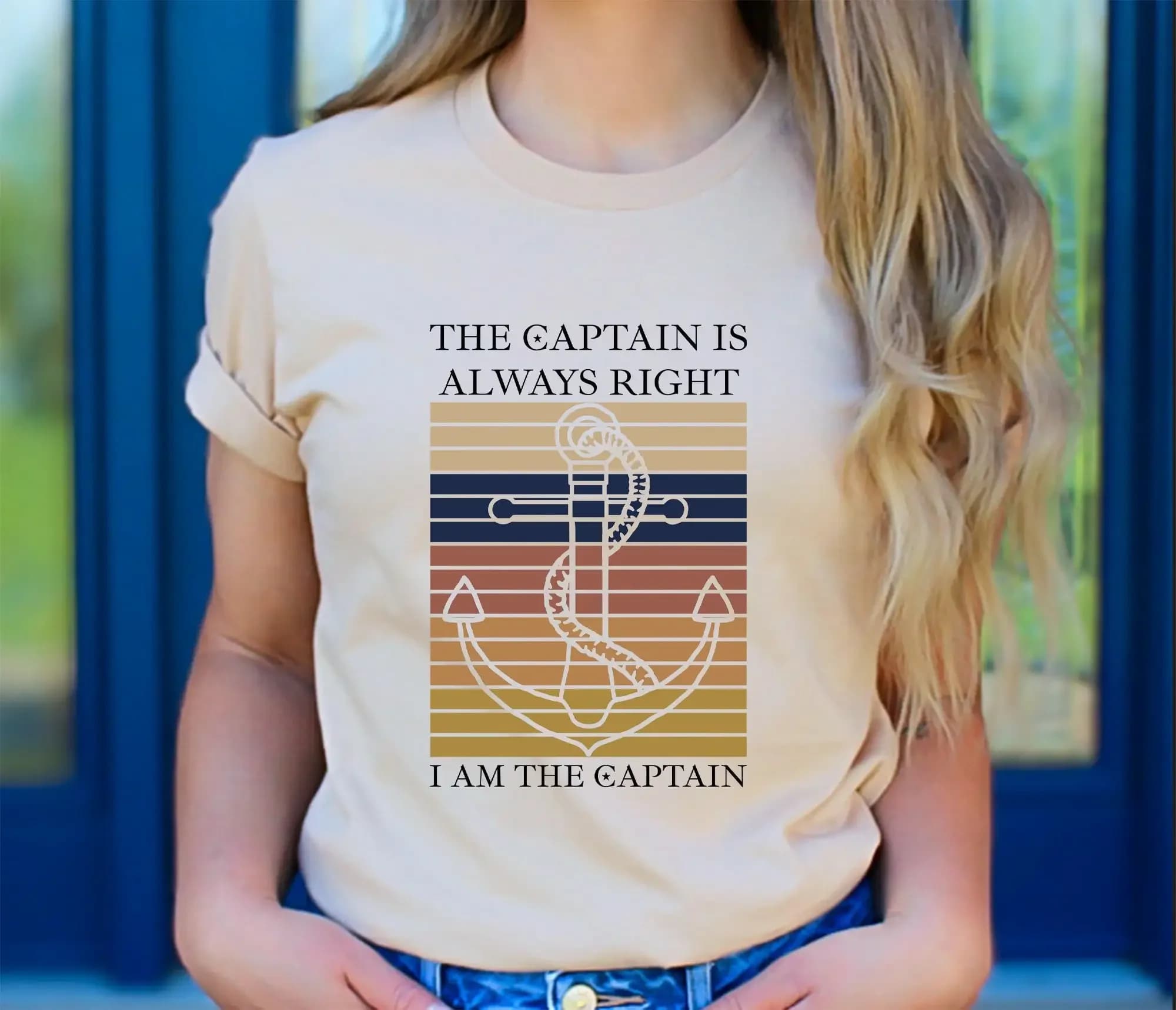 Il Capitano Ha Sempre Ragione - T-Shirt per Amanti della Nautica, Anche con Ancora e Pontone