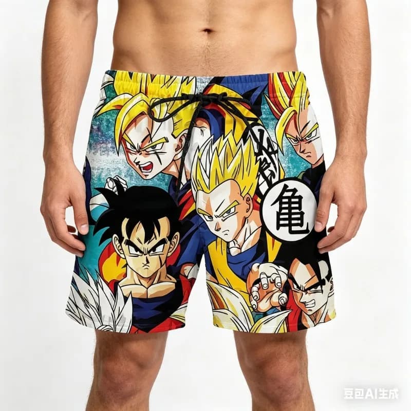 Nuovi Pantaloncini 2026 Dragon Ball Gohan Kid Super Saiyan con Stampa Manga, Asciugatura Rapida, Casual da Uomo, per Spiaggia, Palestra, Allenamento e Sport