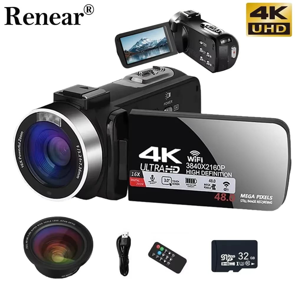 Fotocamere digitali Videocamera professionale 4K Fotocamera da 48 MP WiFi Youtube Fotocamera con zoom digitale 18X Webcam digitale per video Vlog