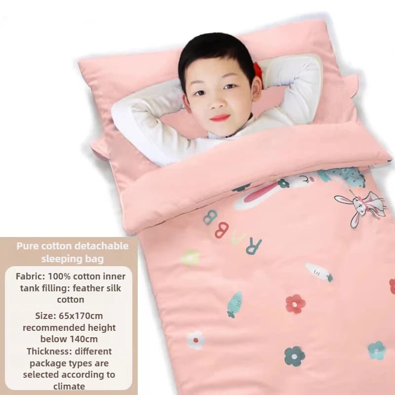 Sleeping bag for camping equipment for hot children - Detachable interior for winter school comfort, thickened padding anti-cold