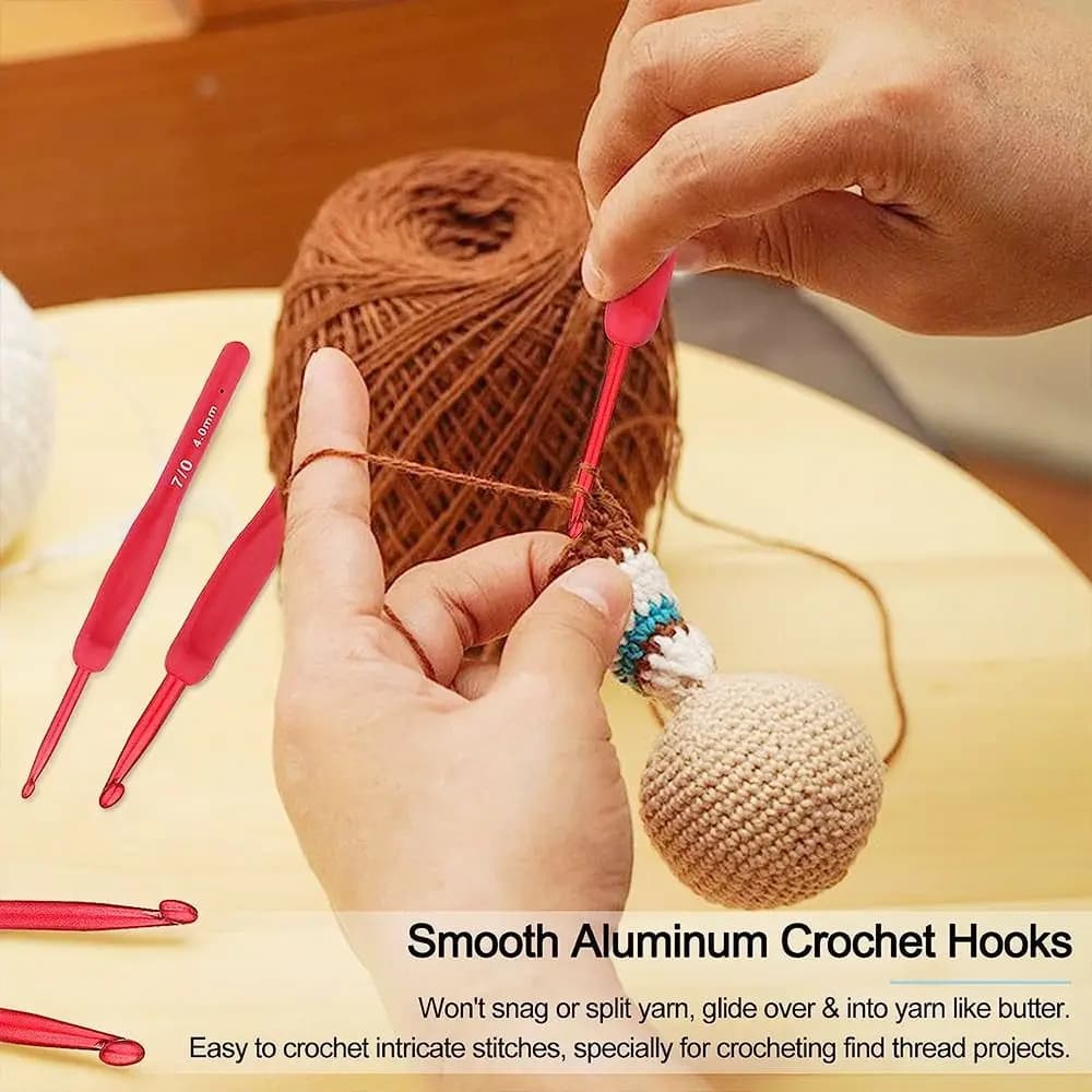 New Red Crochet Hooks Aluminum Soft Knitting Needles Crocheting Hooks Knitting